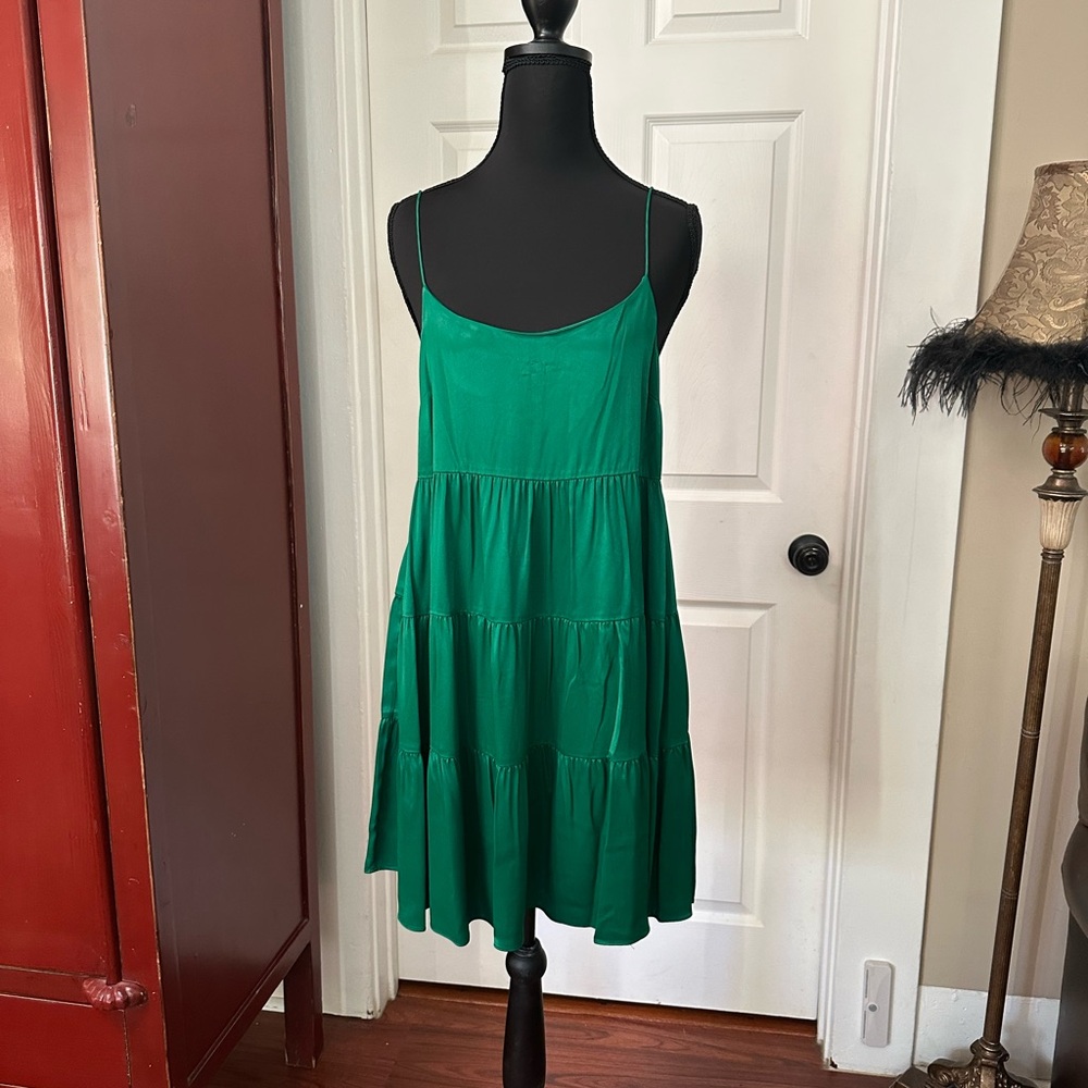 Alice + Olivia Green Spaghetti Strap Sundress Mini